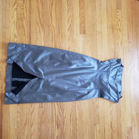 Bebe Silver Strapless Satin like Dress - Picture 6 of 12